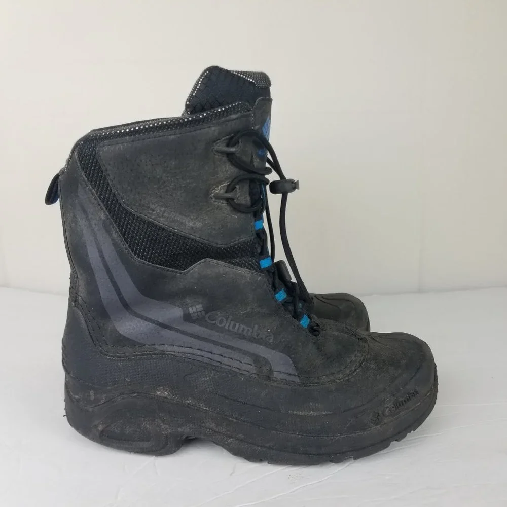 Columbia Boys Girls Sz‎ 5 Winter Snow Boots Insulated Waterproof Black Blue